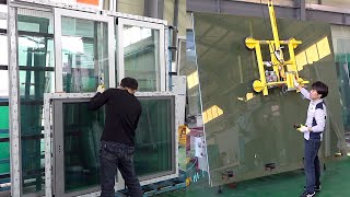 Процесс изготовления качественного стеклопакета. Фабрика раздвижных дверей в Корее