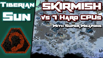 C&C: Tiberian Sun - Nod Skirmish VS 7 Hard AI - Full Gameplay - Super Weapons Enabled