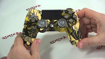 "Nightmare Skulls Yellow" PS4 Custom Controller by GImika.com