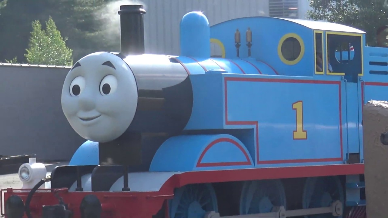 Thomas The Tank Engine Rolling Into The Station At Tweetsie Railroad