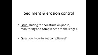 Sediment & erosion control compliance during construction