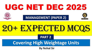 20+ Most Expected Questions on Management Paper 2 | UGC NET Paper 2 Management Preparation 2026