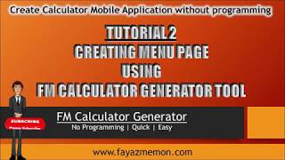 Tutorial 2-Creating Menu Page using FM Calculator Generator Tool screenshot 4