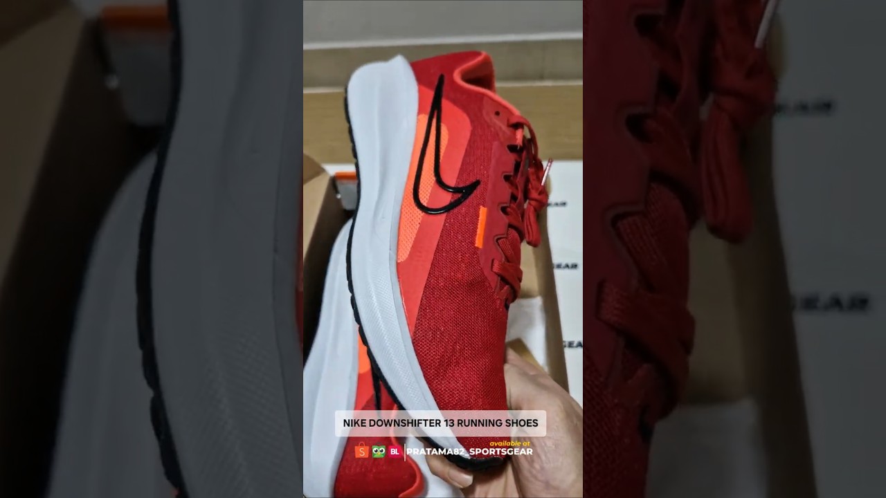 Мужские кроссовки для бега Nike Downshifter 13 SEPATU LARI RED MERAH ORIGINAL (ПОЛНОЕ ВИДЕО СМОТР...