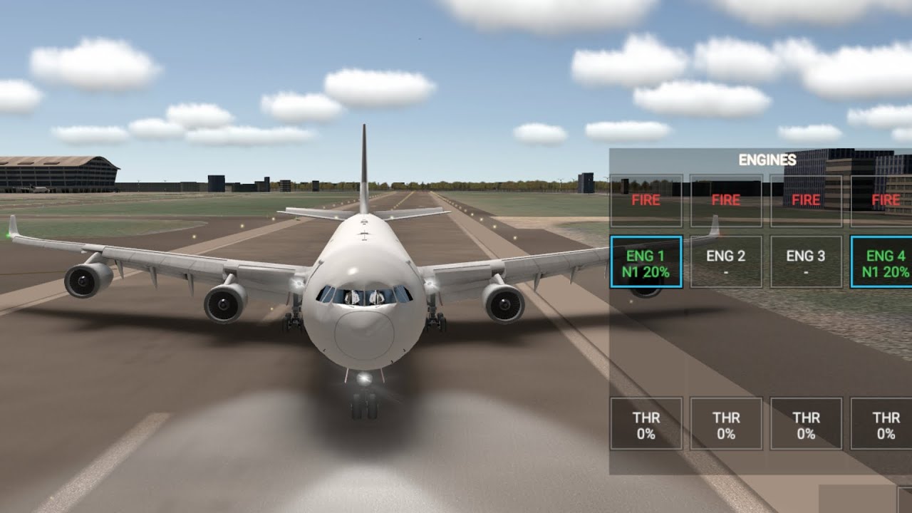 A340 Landing with TWO ENGINE