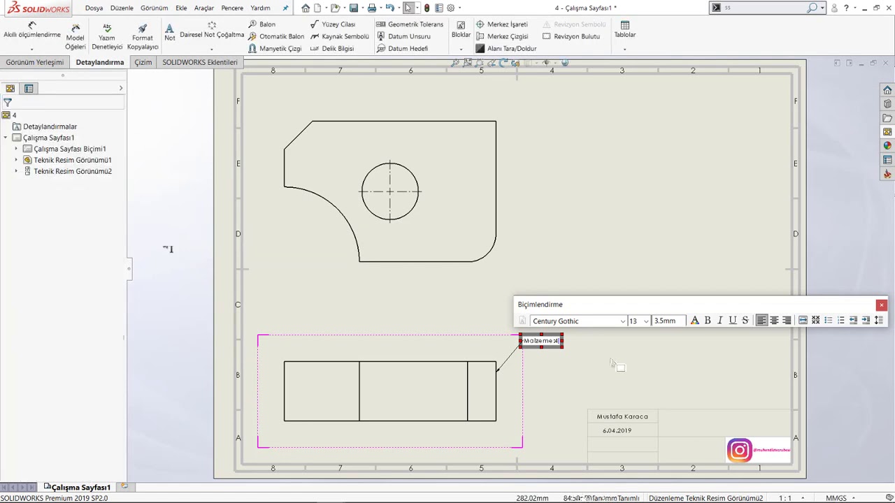 Solidworks Dersleri - Dinamik Notlar Oluşturma - YouTube
