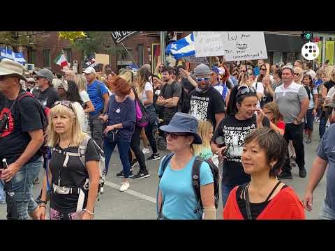 Антивакцинное шествие в Монреале | Meeting against vaccination restrictions in Montreal 11.09.21