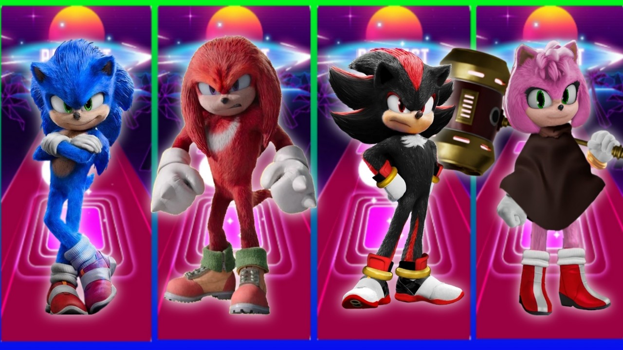 Sonic 🔴 Knuckles 🔴 Shadow 🔴 Amu Rose - Tiles hop