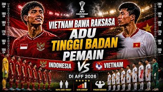 Adu Tinggi Badan Pemain Indonesia vs Vietnam di Piala AFF 2026