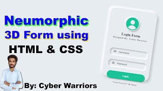 CSS Neumorphic Login Form Design Tutorial, 3d login form using HTML and CSS, HTML CSS form tutorial