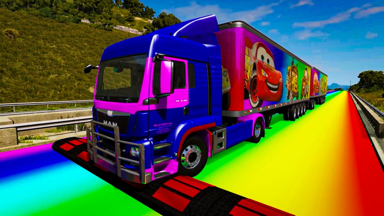 Trucks vs Upside Down Speed Bumps | BeamNG.DRIVE