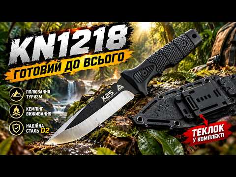 Походный нож 2-721 сталь D2 с чехлом с замком теклок (KN1218), видео 1