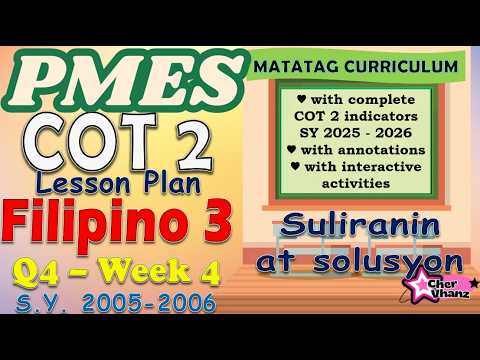 PMES COT 2 in Filipino 3 Quarter 4 SY 2025-2026 with Complete ...