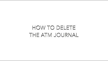 (Genmega ATM) How To Delete The ATM Journal