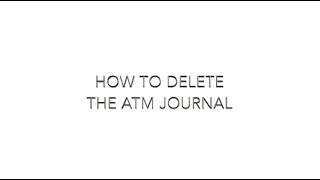 (Genmega ATM) How To Delete The ATM Journal
