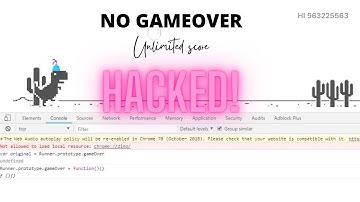 Hack google chrome Dino game for unlimited score | NO GAME OVER.