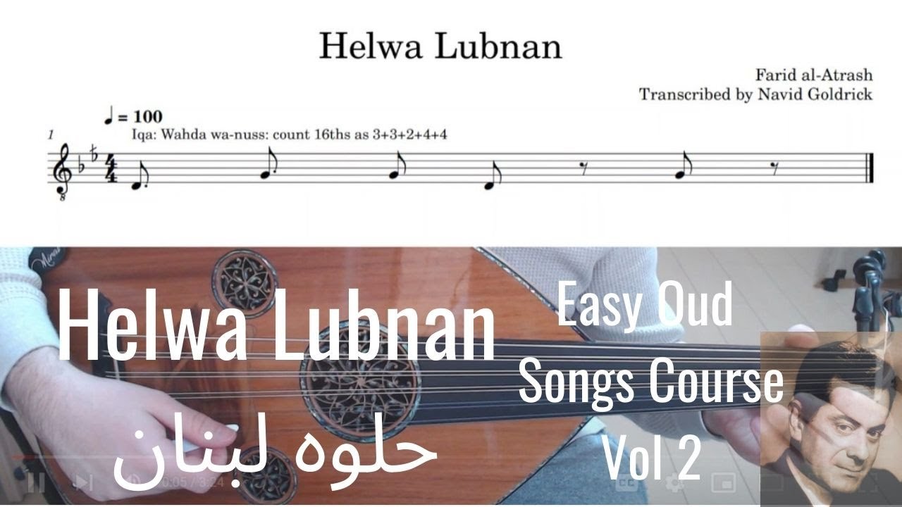 Learn Helwa Lubnan by Farid AlAtrash on Oud Easy Oud Songs YouTube