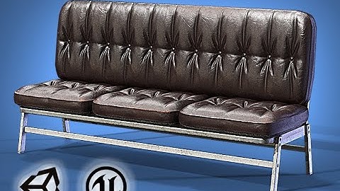 Waiting Room Leather Sofa - Realtime render (3D game ready model - VR ready)