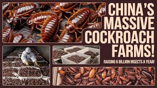 Inside China's Massive Cockroach Farms: Raising 6 Billion Insects a Year!#CockroachFarming#China