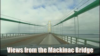 A winter drive around St Ignace and Mackinaw City, MI with two crossings of the Big Mac Bridge #view