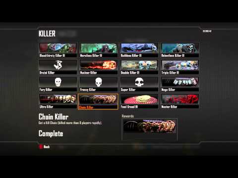 How to unlock the Master Killer Calling Card in Black Ops 2 - Chain Ultra Killer Player Cards