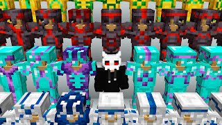 FIZ A MAIOR COLEÇÃO COM TODAS AS ARMADURAS DO MINECRAFT