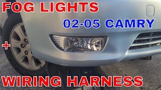 02-05 Toyota camry ACV36R fog light install with wiring harness 9006  halogen bulbs