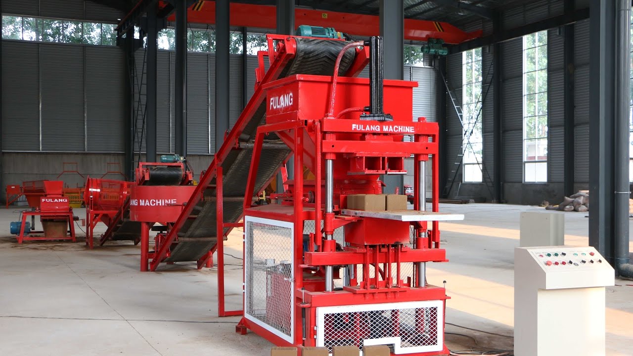 FL2-10 interlocking brick making machine - YouTube