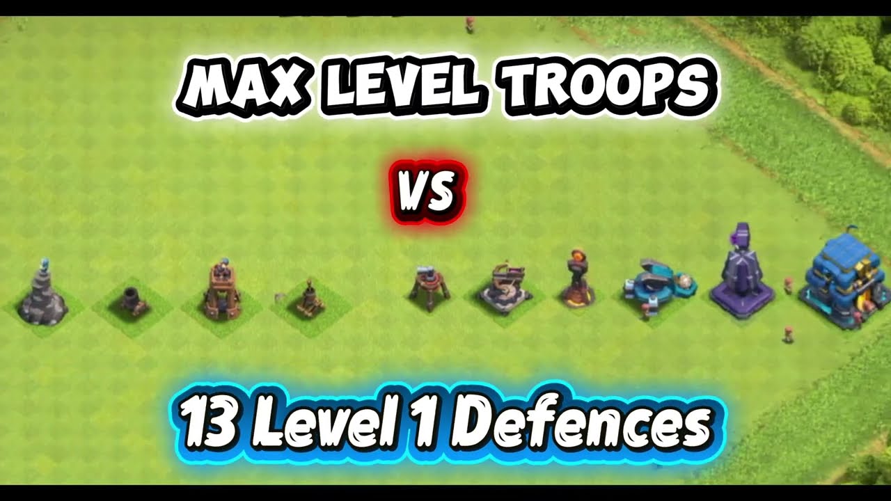 Max Troops VS 13 Defences | Clash of clans 