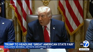 Trump set to headline 'Great American State Fair' after artists drop out