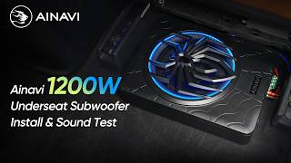 Ainavi 1200W Underseat Subwoofer Install & Sound Test