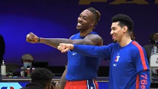 Dwight Howard and Danny Green receives NBA championship ring- 76ers vs Lakers