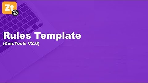 Zon.Tools V2.0: How to Use the Rules Template
