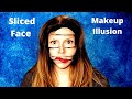 Sliced Face Makeup Illusion