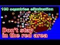Don't stay in the red area | 100 countries elimination marble race in Algodoo | Marble Factory 100