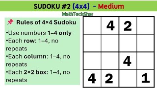 SUDOKU #2 (4×4) Medium | Quick Brain Challenge 🧩 #sudoku #sudokupuzzles #brainteaser #brainexercise screenshot 5