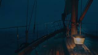 Falling Asleep on a Sailboat in a Storm | Rain & Ocean Waves for Stress Relief