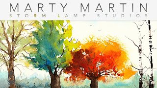 Watercolour Trees - the easy way! | Paint along with Marty