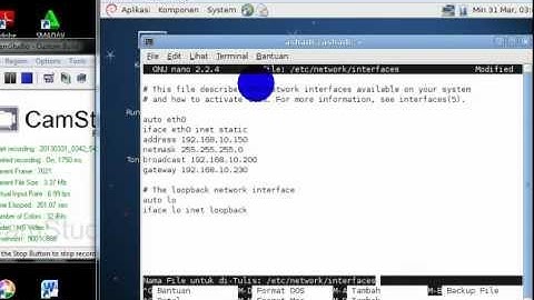 cara setting IP address dan setting proxy di linux debian pada tahap video 2
