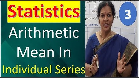 3. "Arithmetic Mean In Individual Series" from Statistics Subject