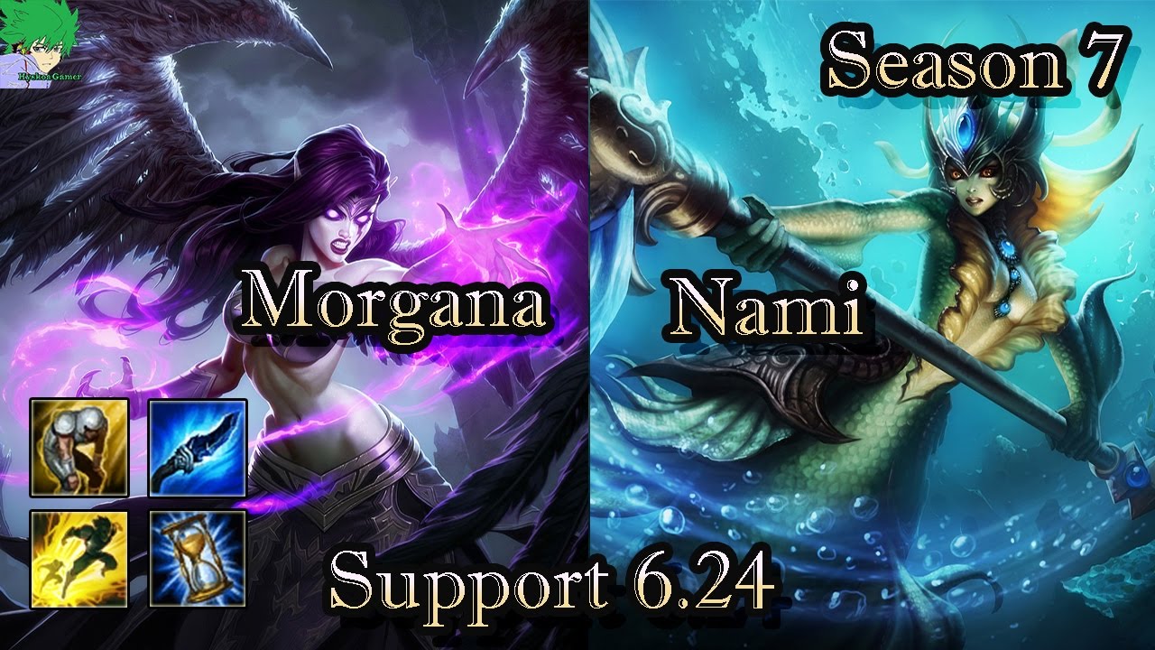 Morgana vs Nami Support Season 7 Patch 6.24 Full Gameplay #1