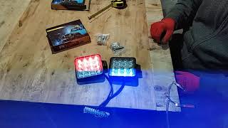 Светодиодные LED фары с функцией стробоскопа (мигалки) 48w, 16 ламп
