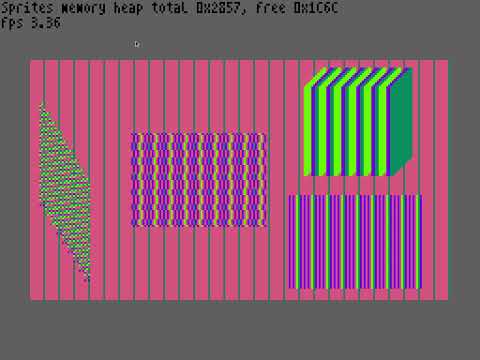 ZX4Sprite library early demo - ZX Spectrum - Gigascreen - ZEsarUX emulator