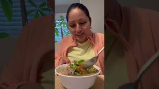 Una peruana y su caldo de mote en usa #newyork  #usa  #peru  #yummy  #rico