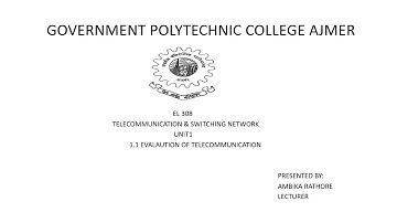 Evaluation of telecommunication(EL 308) by Ambika Rathore(GPC Ajmer)