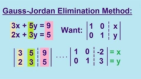 Algebra - Solving Linear Equations by using the Gauss-Jordan Elimination Method 2/2