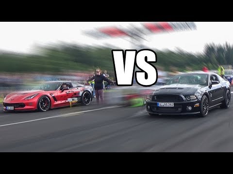 Chevrolet Corvette C7 Vs Ford Mustang GT 5.0 - DRAG RACE!