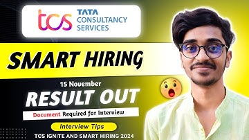 TCS Smart Hiring Result Out! Documents Needed for Interview | TCS Interview Preparation Tips 2024