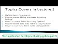 how to use mysql in python | Web Application Development using Python | Part -3 |