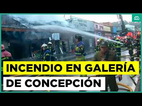 Gran incendio afecta galería comercial en el centro de Concepción